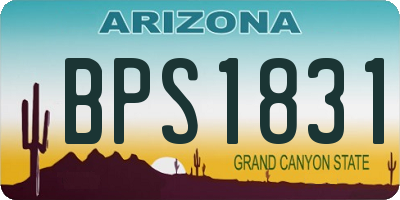 AZ license plate BPS1831