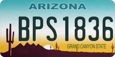 AZ license plate BPS1836