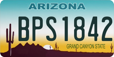 AZ license plate BPS1842