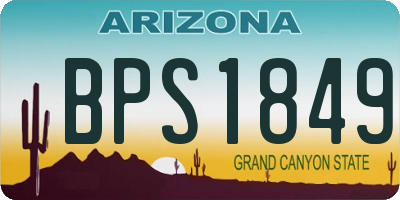 AZ license plate BPS1849