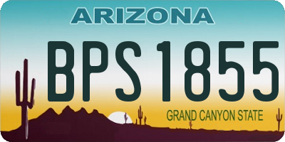 AZ license plate BPS1855