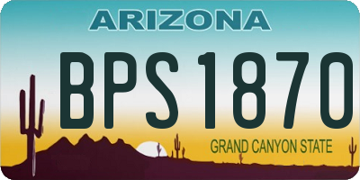 AZ license plate BPS1870