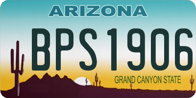 AZ license plate BPS1906