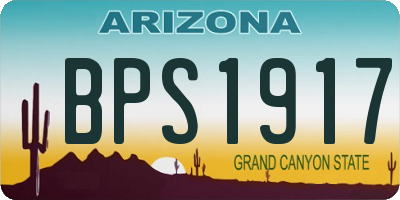 AZ license plate BPS1917