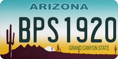 AZ license plate BPS1920