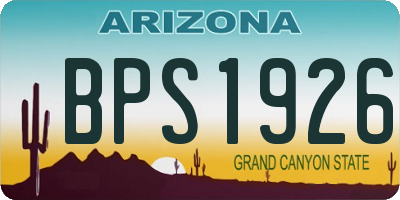 AZ license plate BPS1926