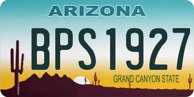AZ license plate BPS1927