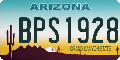 AZ license plate BPS1928