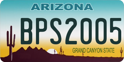 AZ license plate BPS2005