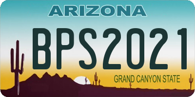 AZ license plate BPS2021