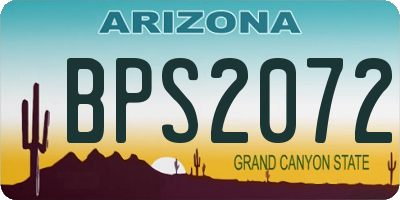 AZ license plate BPS2072