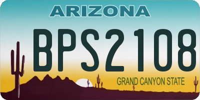 AZ license plate BPS2108