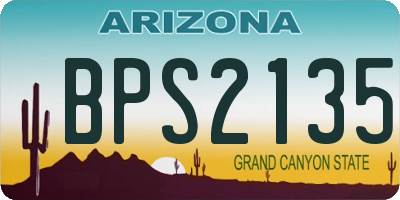 AZ license plate BPS2135