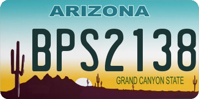 AZ license plate BPS2138