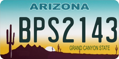 AZ license plate BPS2143