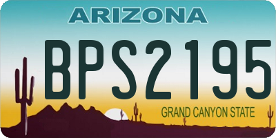 AZ license plate BPS2195