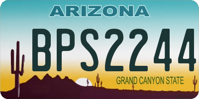 AZ license plate BPS2244