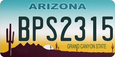 AZ license plate BPS2315