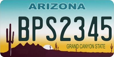 AZ license plate BPS2345