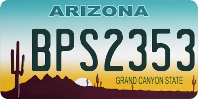 AZ license plate BPS2353
