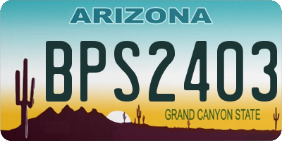 AZ license plate BPS2403