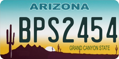 AZ license plate BPS2454