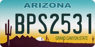 AZ license plate BPS2531