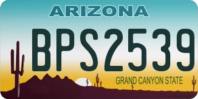 AZ license plate BPS2539