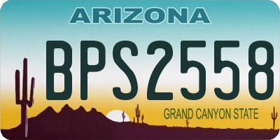 AZ license plate BPS2558