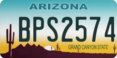 AZ license plate BPS2574