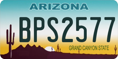 AZ license plate BPS2577