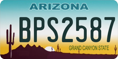 AZ license plate BPS2587
