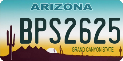 AZ license plate BPS2625