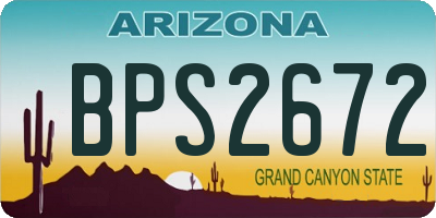 AZ license plate BPS2672