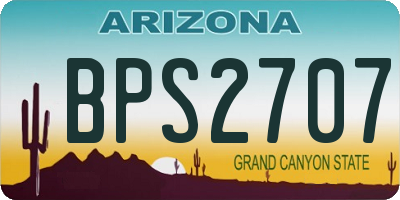 AZ license plate BPS2707