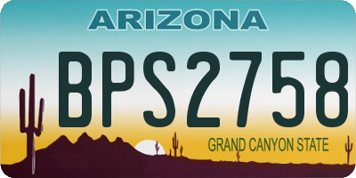 AZ license plate BPS2758