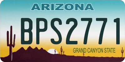 AZ license plate BPS2771