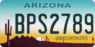AZ license plate BPS2789