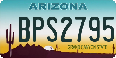 AZ license plate BPS2795