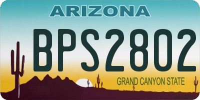 AZ license plate BPS2802