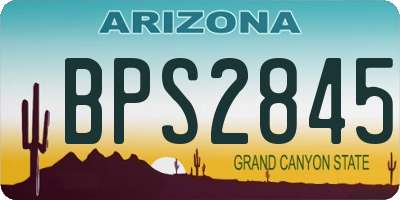AZ license plate BPS2845