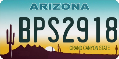 AZ license plate BPS2918