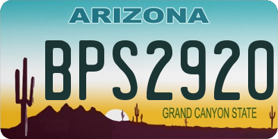 AZ license plate BPS2920