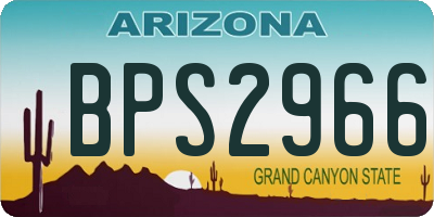 AZ license plate BPS2966