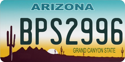 AZ license plate BPS2996