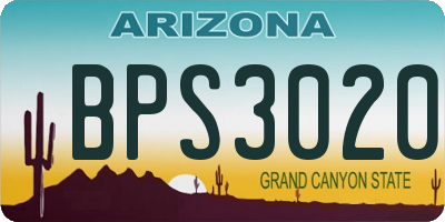 AZ license plate BPS3020