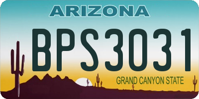 AZ license plate BPS3031