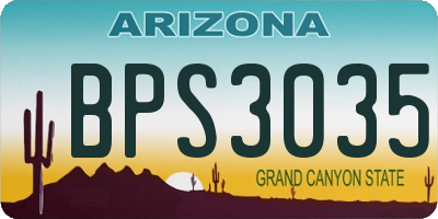 AZ license plate BPS3035