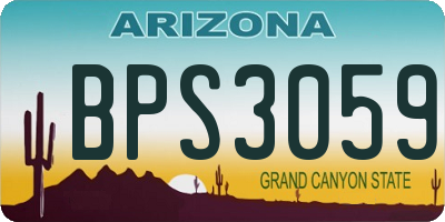 AZ license plate BPS3059