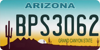 AZ license plate BPS3062